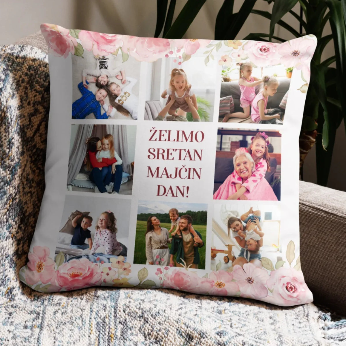 Unikatni jastuk za Majčin dan s vlastitom fotografijom - Sretan Majčin dan želimo2