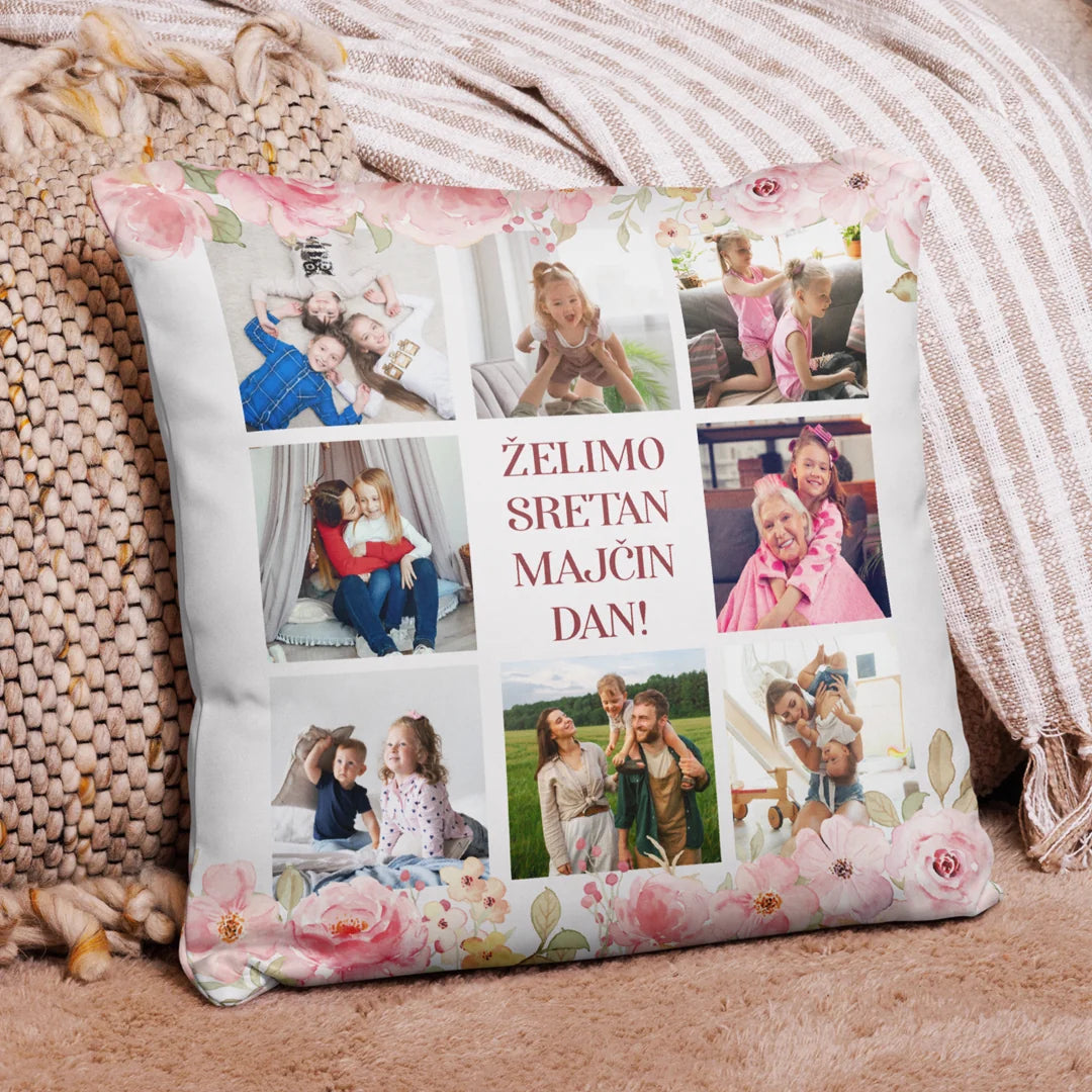 Unikatni jastuk za Majčin dan s vlastitom fotografijom - Sretan Majčin dan želimo
