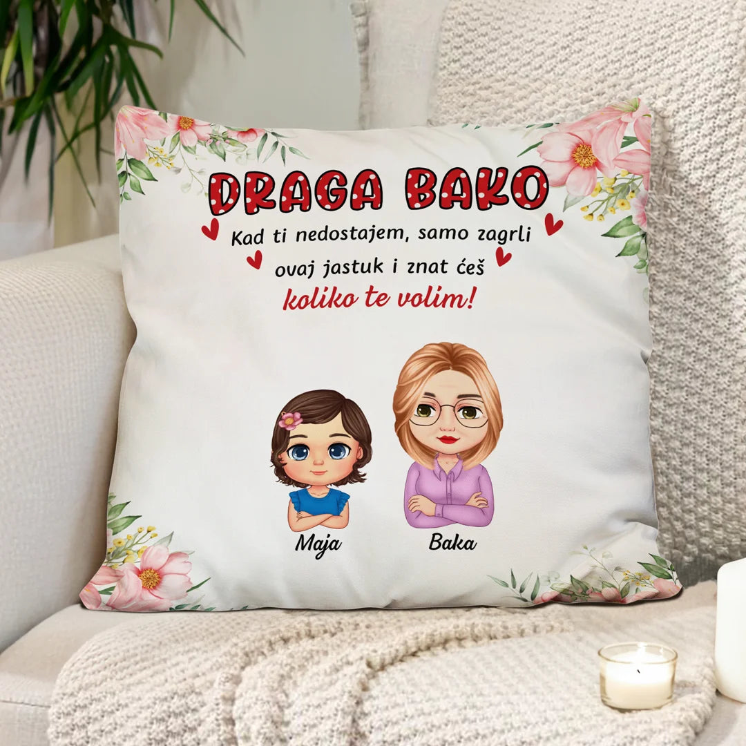 Unikatni jastuk za Majčin dan za Bake do 4 unučadi
