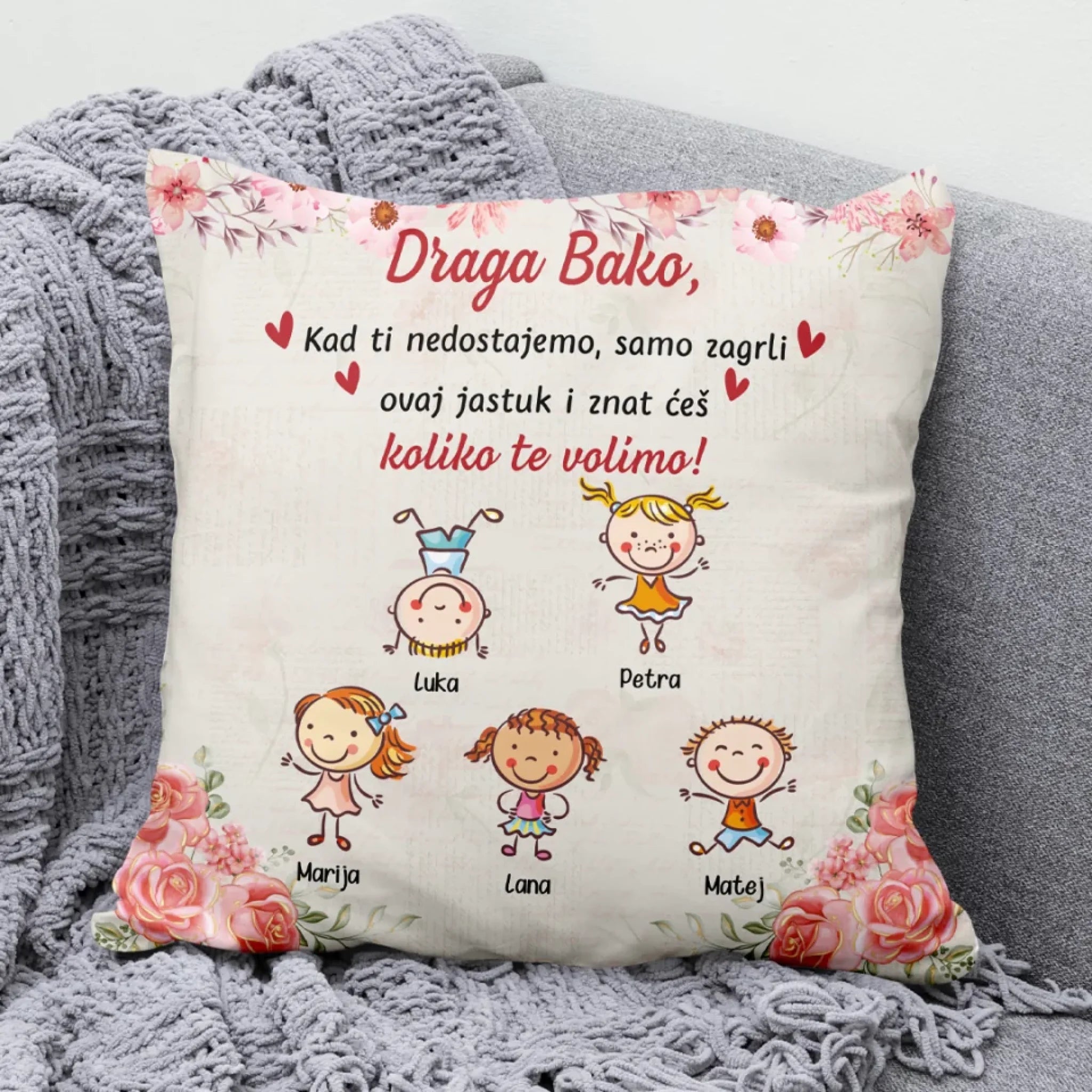 Unikatni jastuk za Majčin dan - do 10 unučadi2
