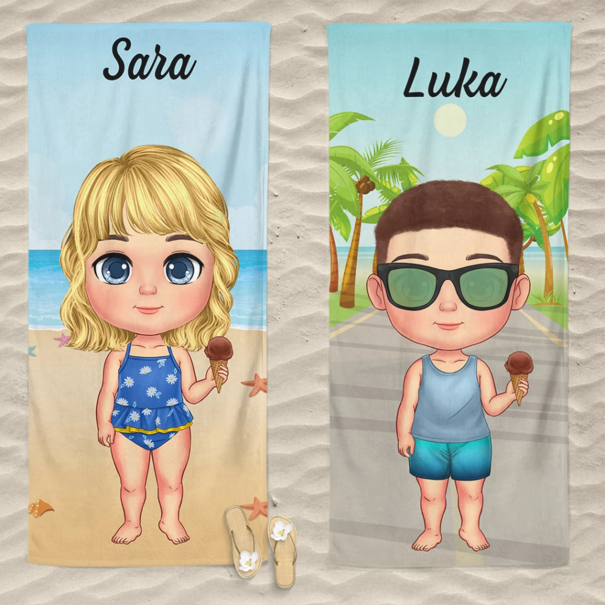 Unikatan ručnici za plažu za djecu - na plaži