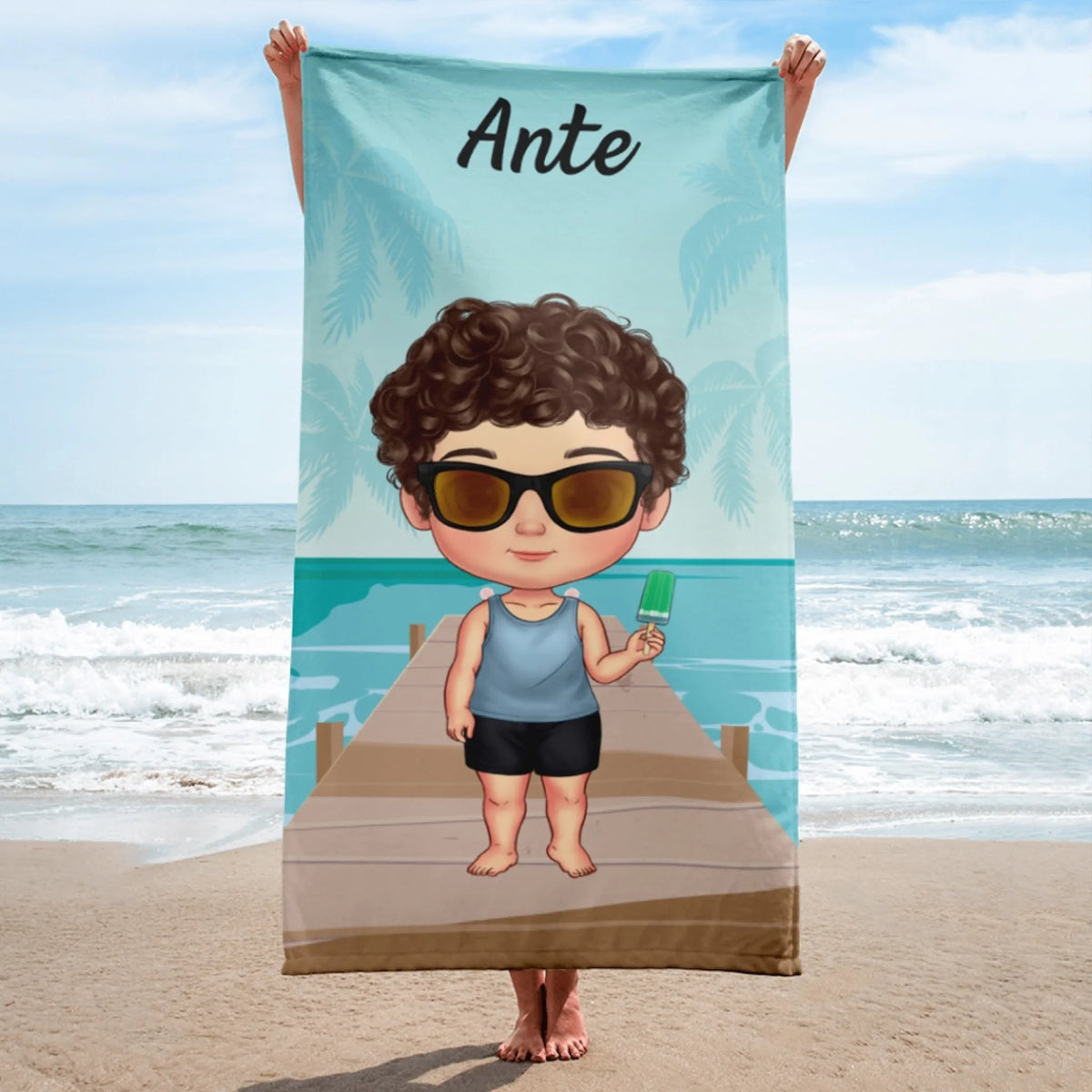 Unikatan ručnici za plažu za djecu - na plaži2