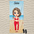 Unikatan ručnik za plažu s chibi djevojkom - na plaži