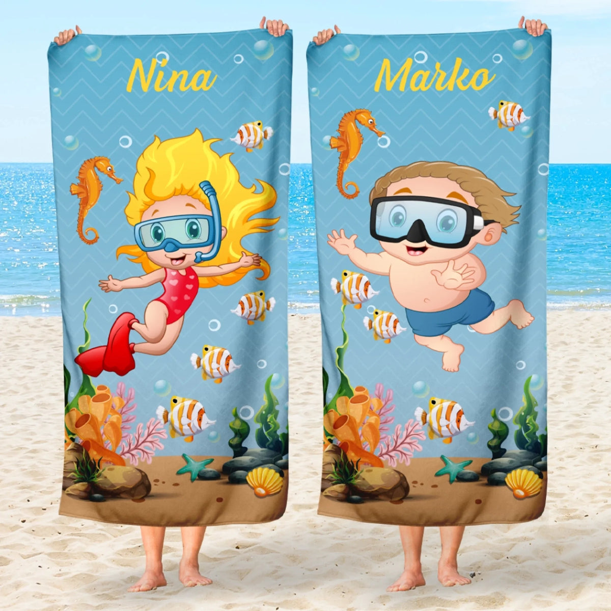 Unikatan ručnici za plažu za djecu - ronjenje