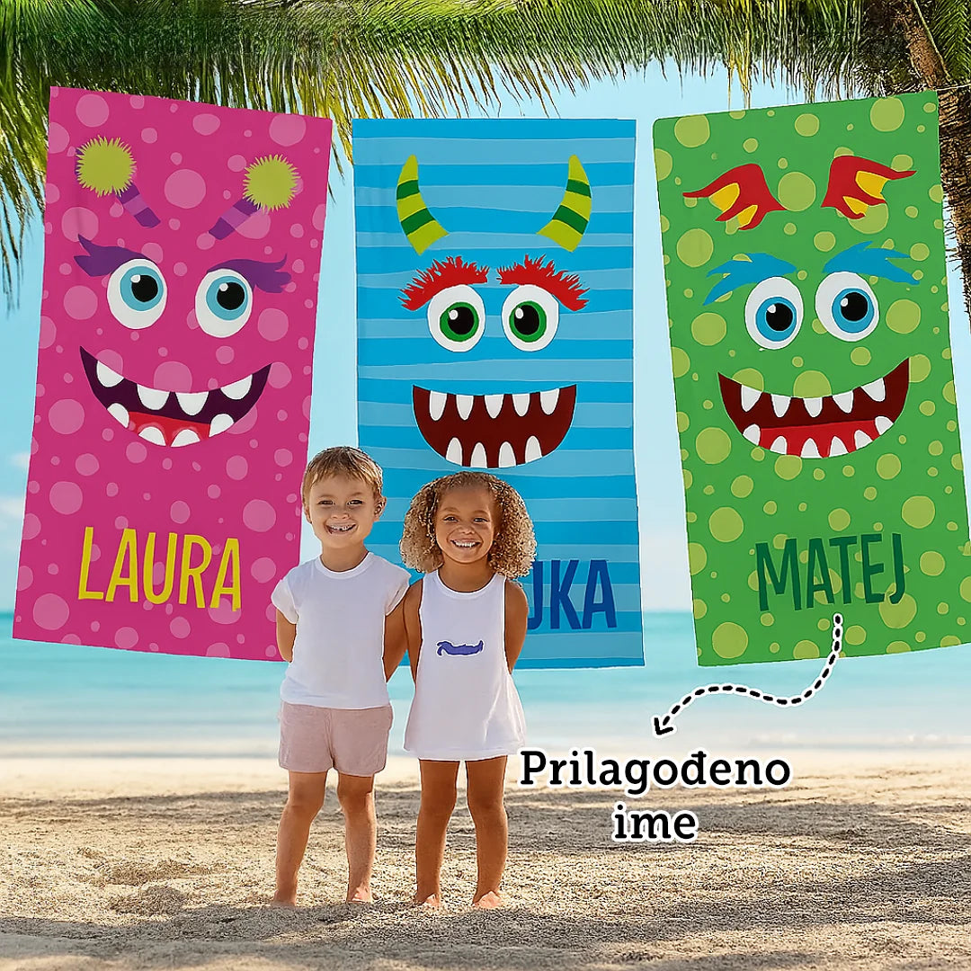 Unikatan ručnik za plažu za djecu - slatka čudovištanca