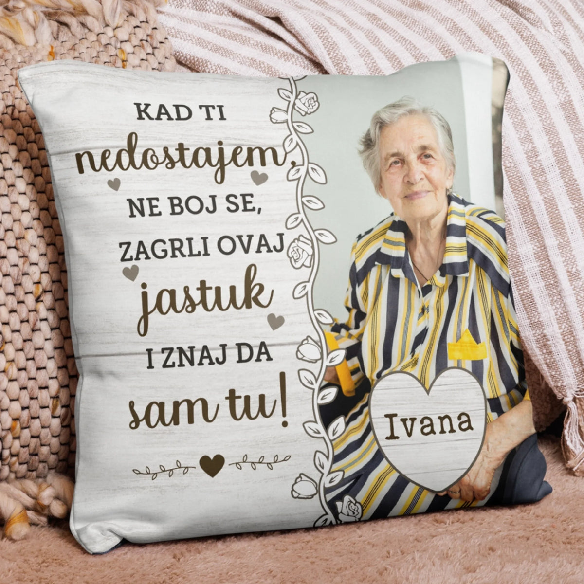 Personalizirani jastuk s vlastitom slikom - Kad ti nedostajem2