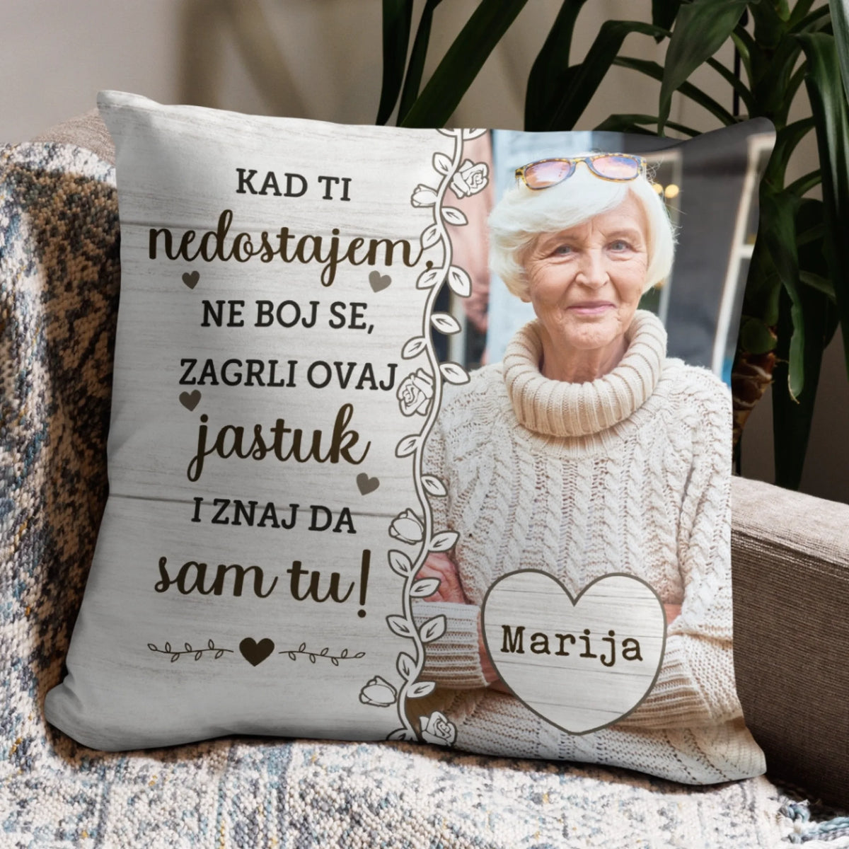 Personalizirani jastuk s vlastitom slikom - Kad ti nedostajem