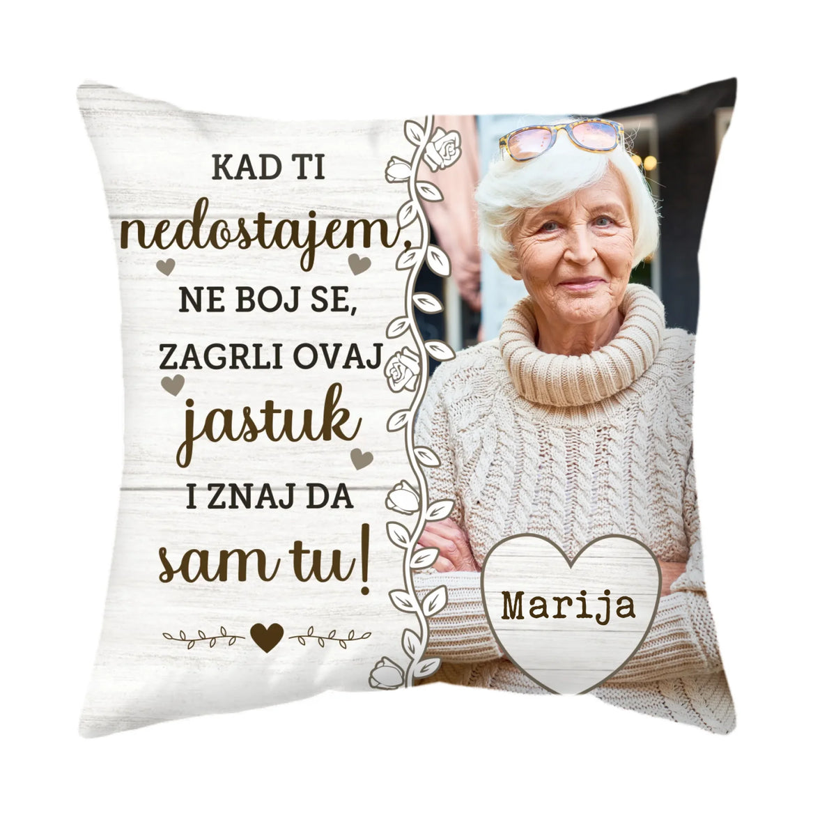 Personalizirani jastuk s vlastitom slikom - Kad ti nedostajem