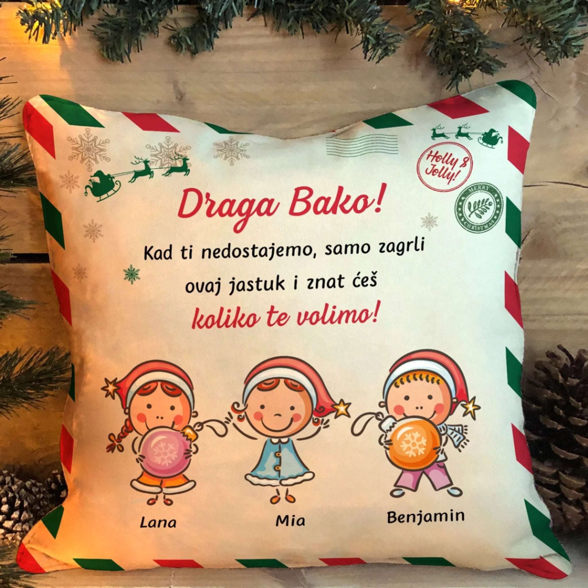 Jedinstveni božićni jastuk za bake i djedove, sve do 15 unučadi