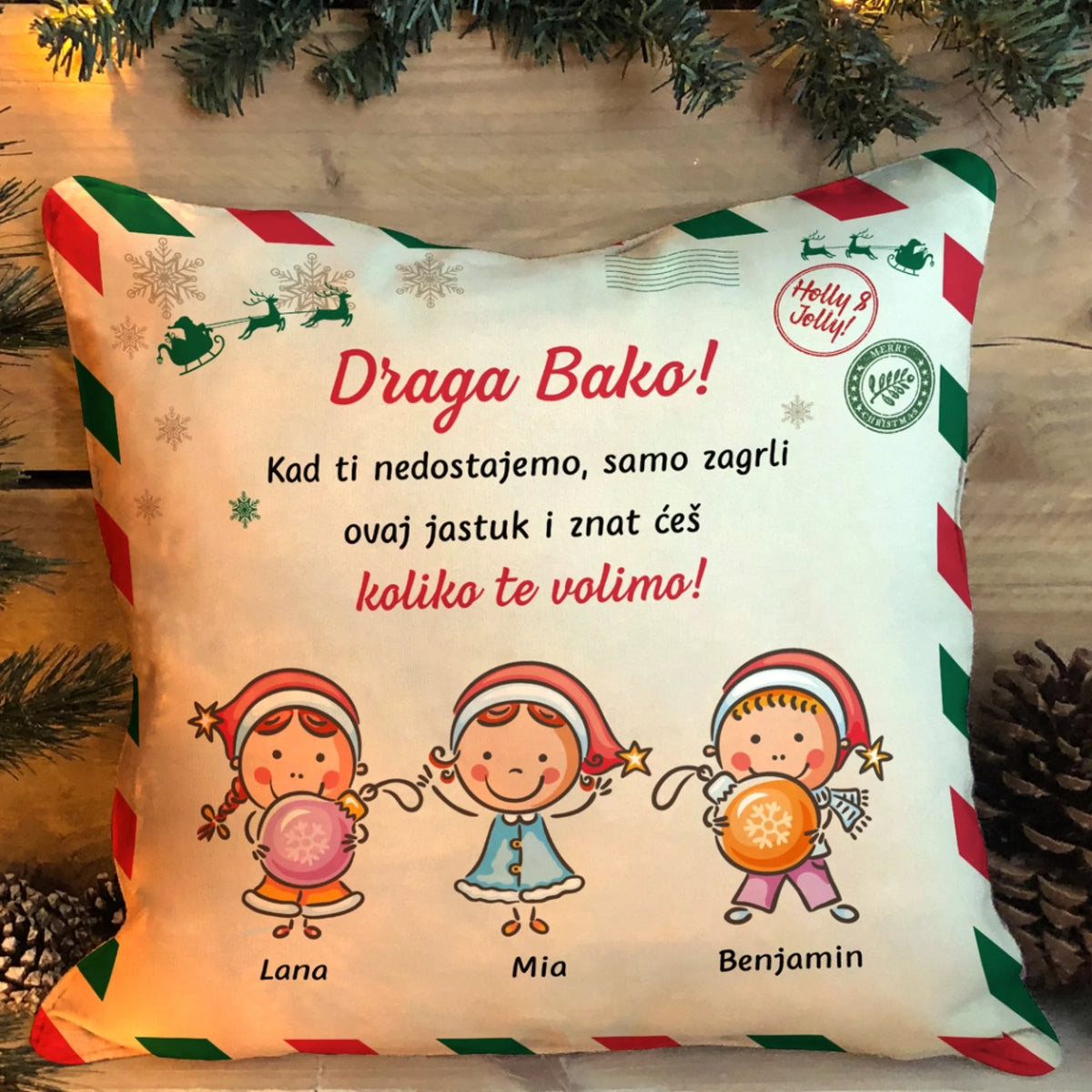 Jedinstveni božićni jastuk za bake i djedove, sve do 15 unučadi