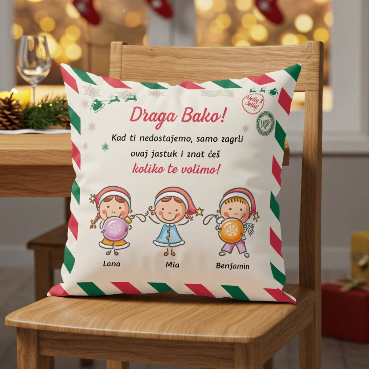 Jedinstveni božićni jastuk za bake i djedove, sve do 15 unučadi3