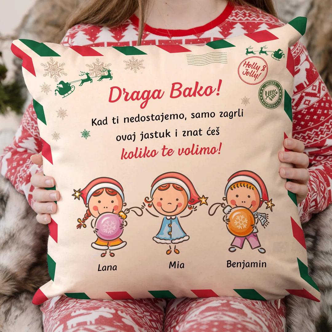 Jedinstveni božićni jastuk za bake i djedove, sve do 15 unučadi