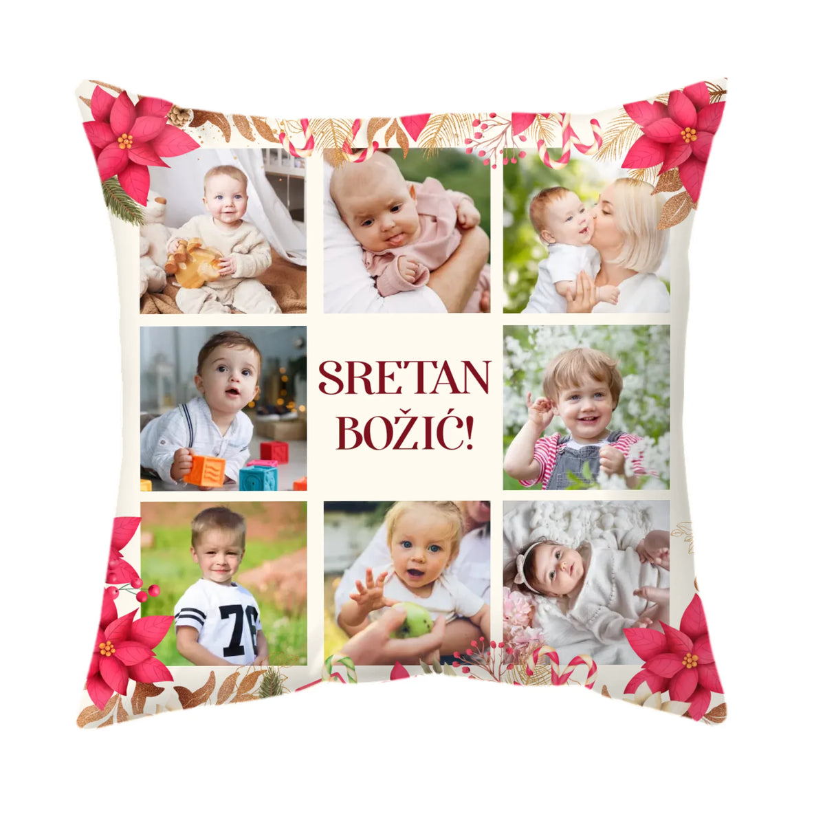 Jedinstveni božićni jastuk sa 8 slika – Sretan Božić