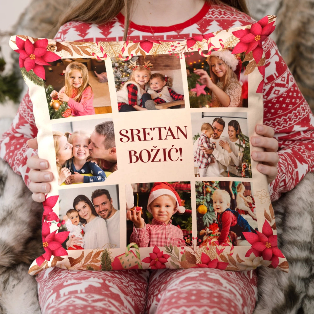 Jedinstveni božićni jastuk sa 8 slika – Sretan Božić1