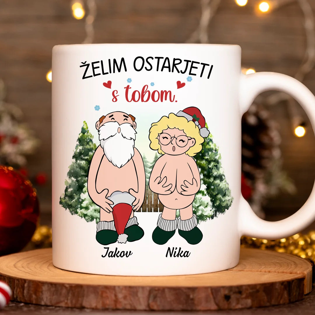 Jedinstvena božićna šalica za parove – Želim ostarjeti s tobom