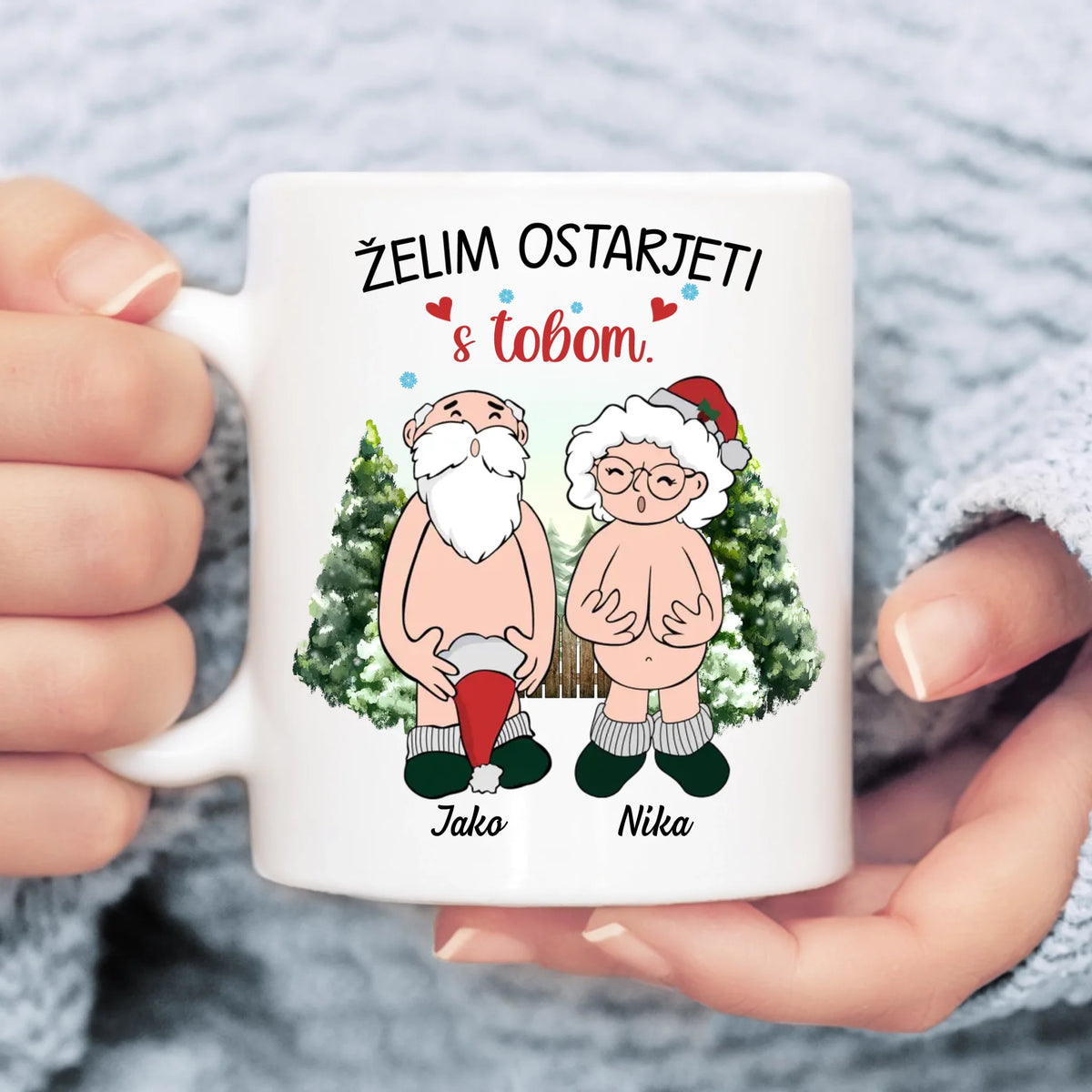Jedinstvena božićna šalica za parove – Želim ostarjeti s tobom