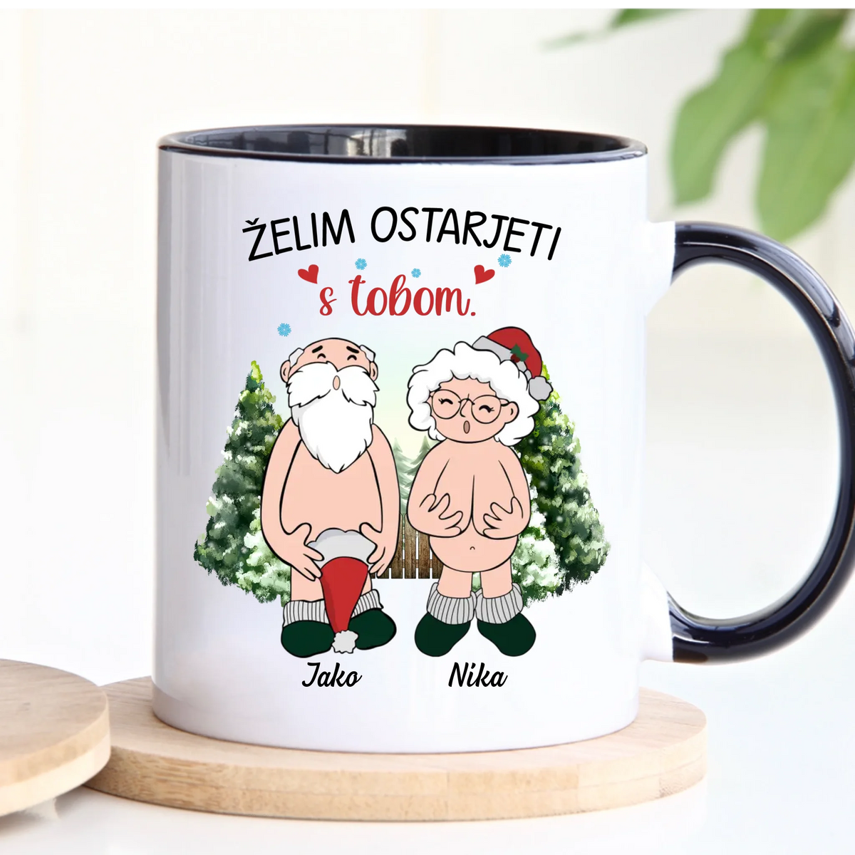 Jedinstvena božićna šalica za parove – Želim ostarjeti s tobom