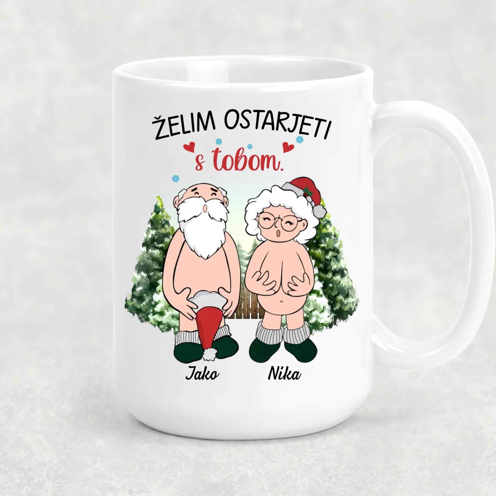 Jedinstvena božićna šalica za parove – Želim ostarjeti s tobom