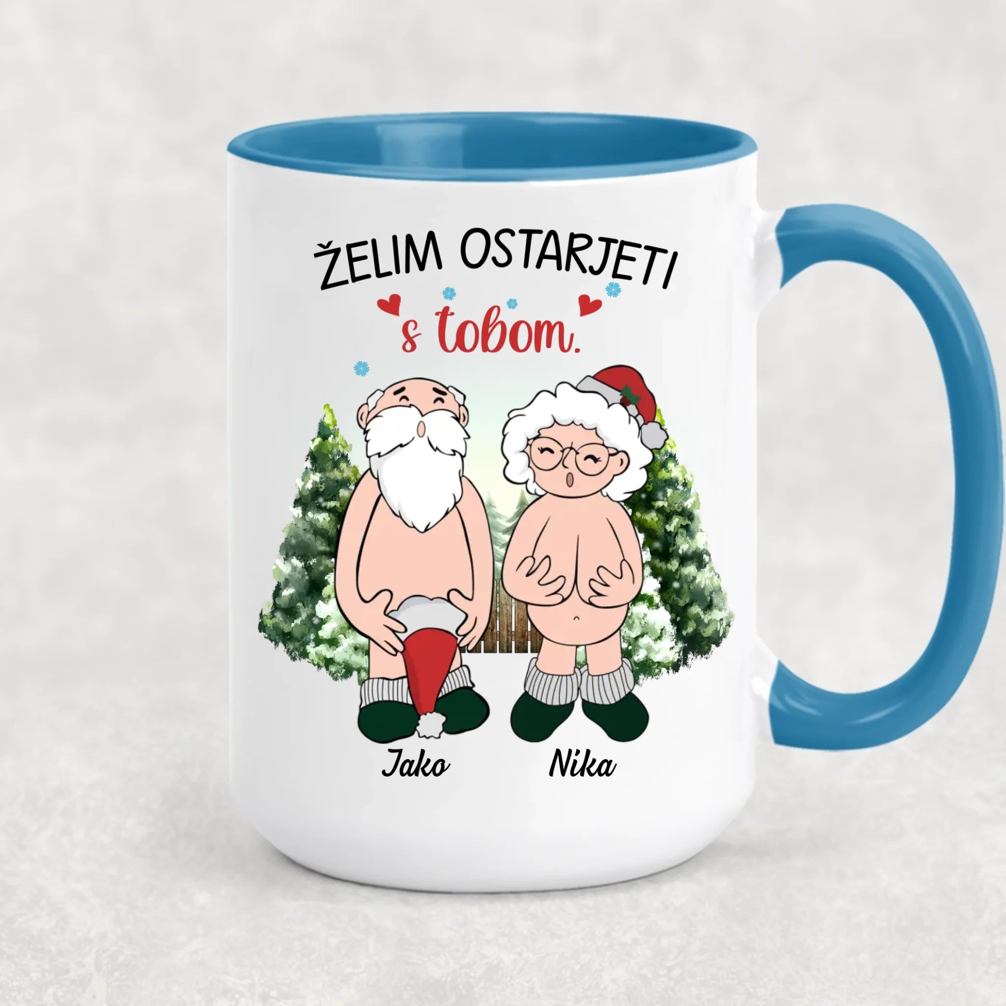 Jedinstvena božićna šalica za parove – Želim ostarjeti s tobom