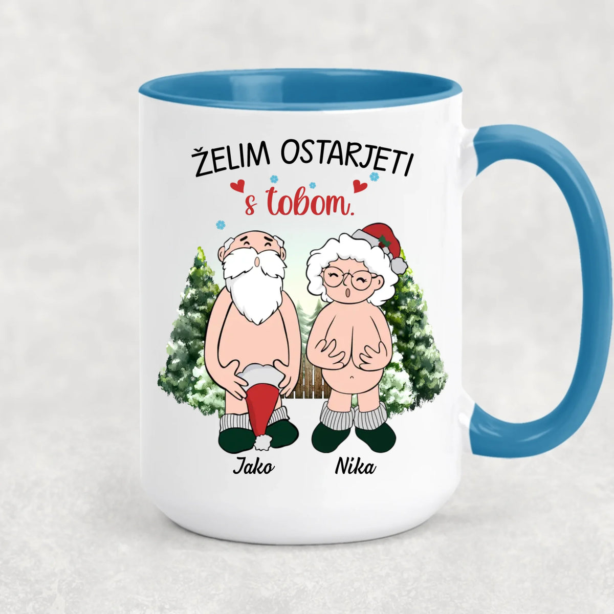 Jedinstvena božićna šalica za parove – Želim ostarjeti s tobom