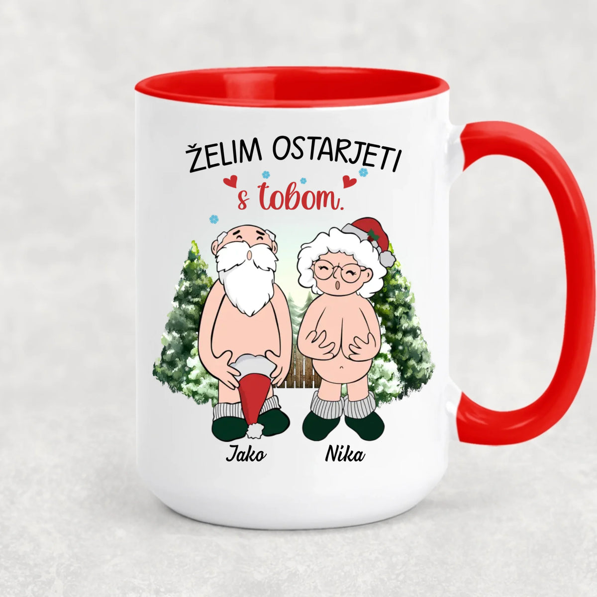 Jedinstvena božićna šalica za parove – Želim ostarjeti s tobom