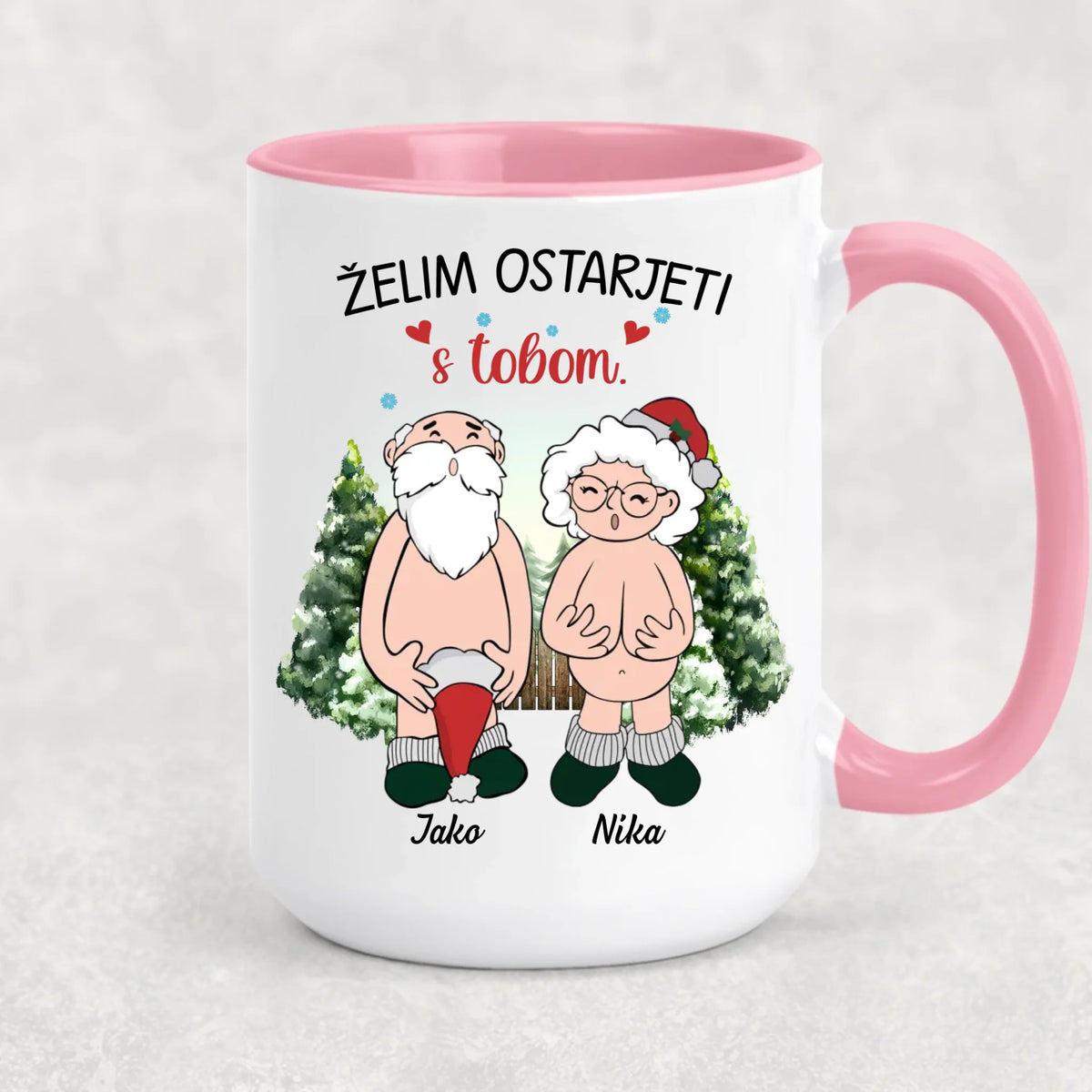 Jedinstvena božićna šalica za parove – Želim ostarjeti s tobom