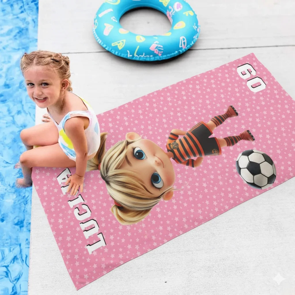 Personalizirani ručnik za plažu za djecu – nogomet