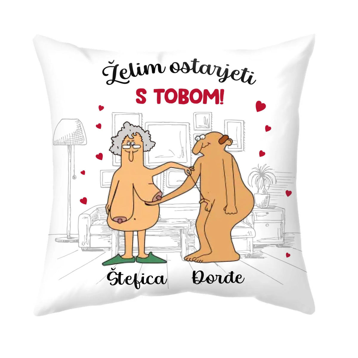 Personalizirani jastuk za parove - Želim ostarjeti s tobom