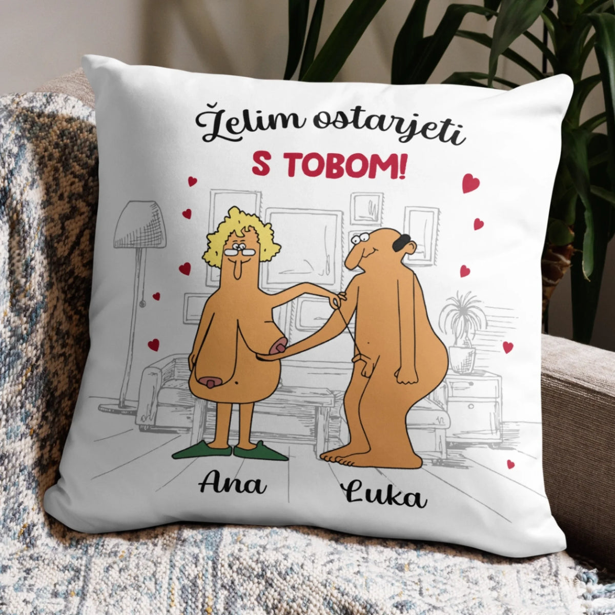 Personalizirani jastuk za parove - Želim ostarjeti s tobom
