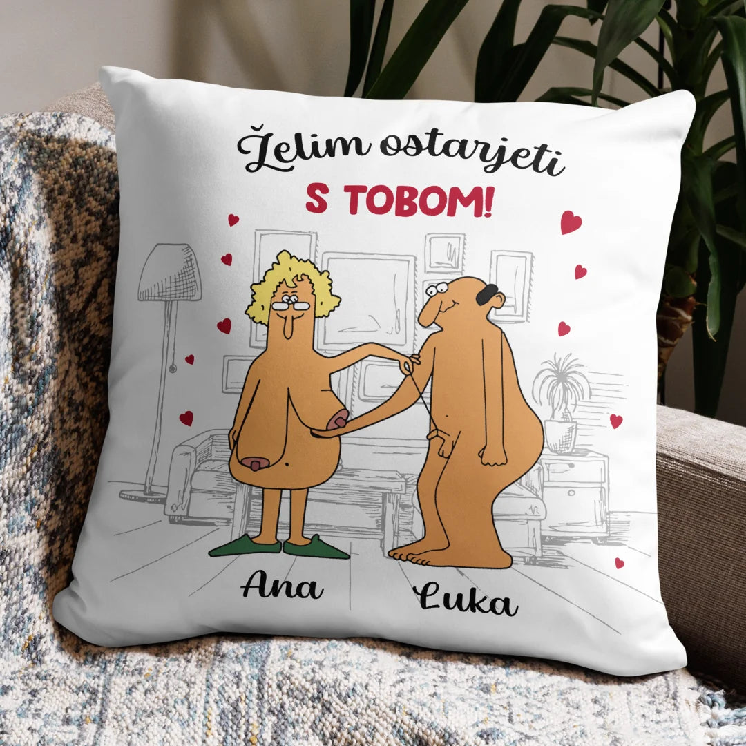 Personalizirani jastuk za parove - Želim ostarjeti s tobom