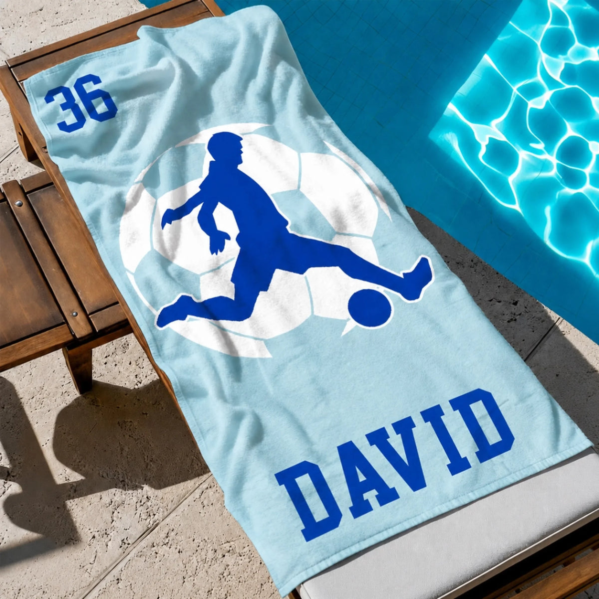 Personalizirani ručnik za plažu s imenom - nogomet4