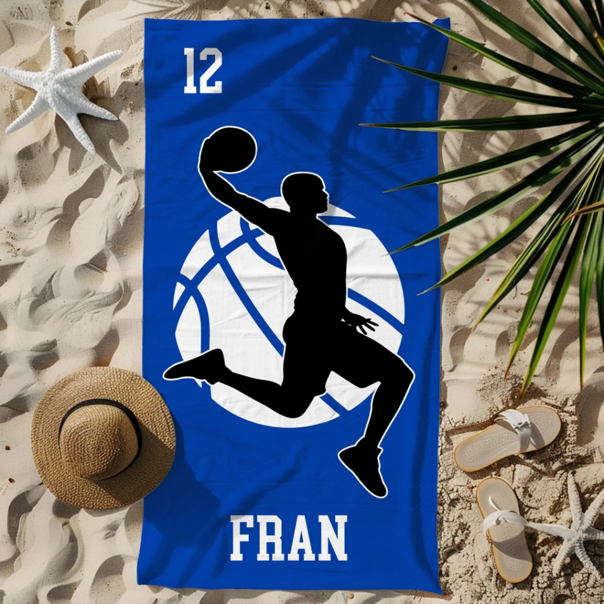 Personalizirani ručnik za plažu s imenom - košarka