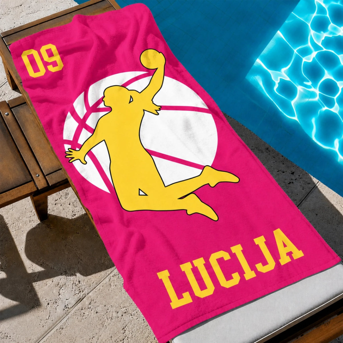 Personalizirani ručnik za plažu s imenom - košarka4