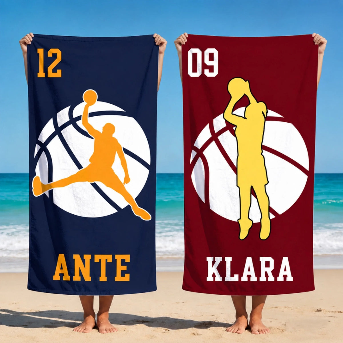 Personalizirani ručnik za plažu s imenom - košarka2