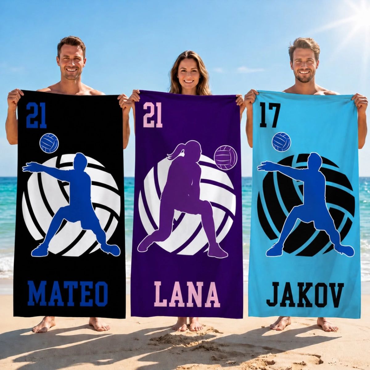 Personalizirani ručnik za plažu s imenom - odbojka2