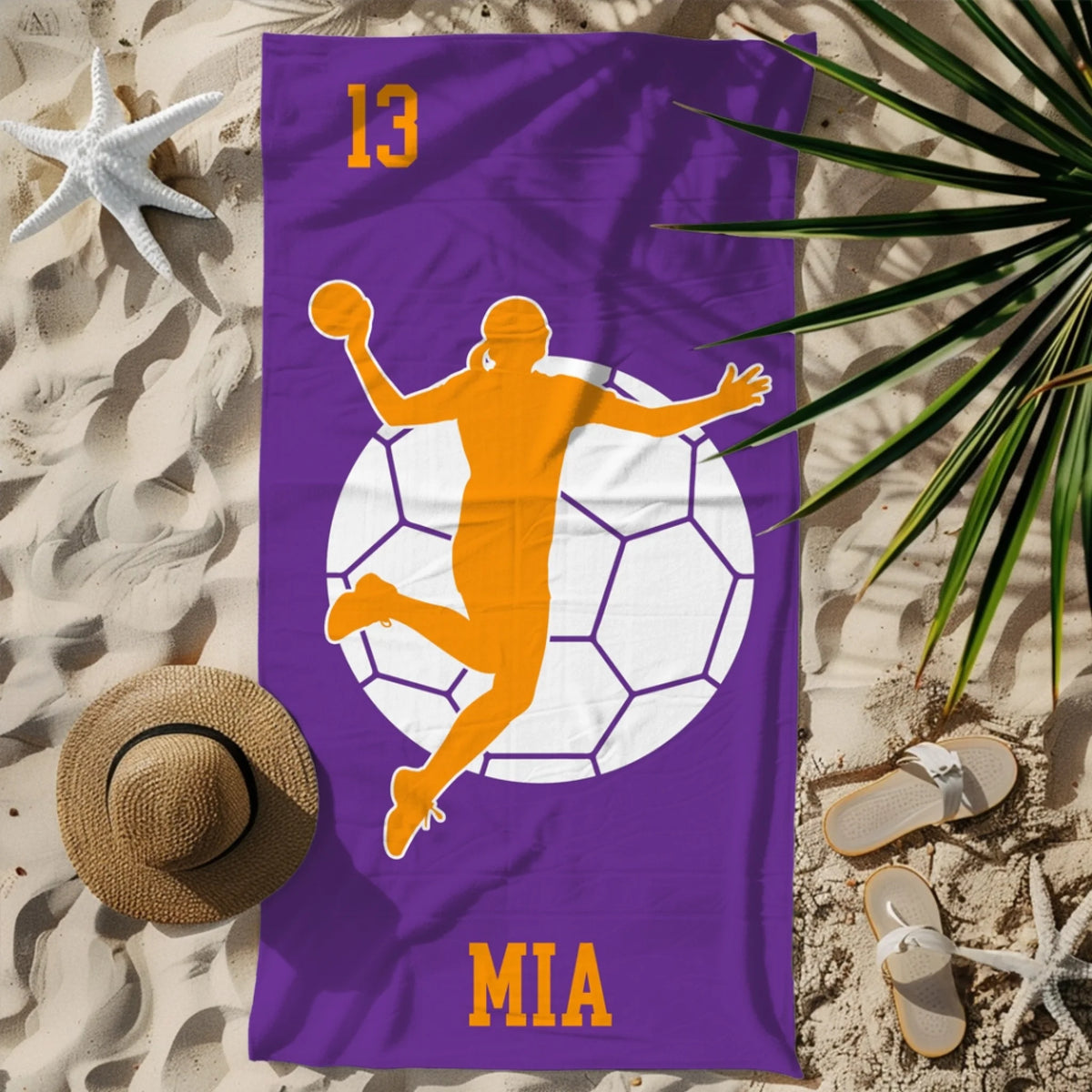 Personalizirani ručnik za plažu s imenom - rukomet