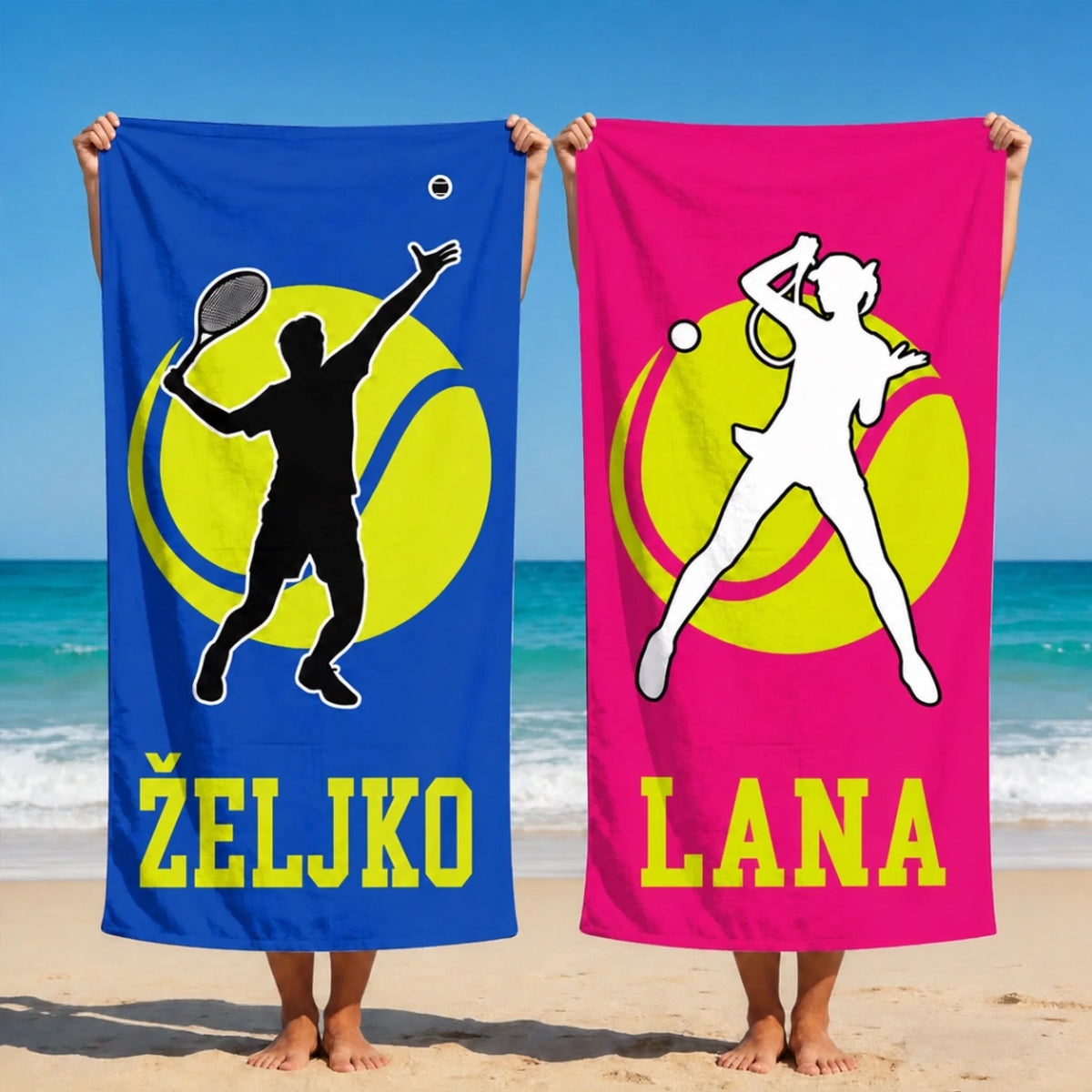 Personalizirani ručnik za plažu s imenom - tenis2