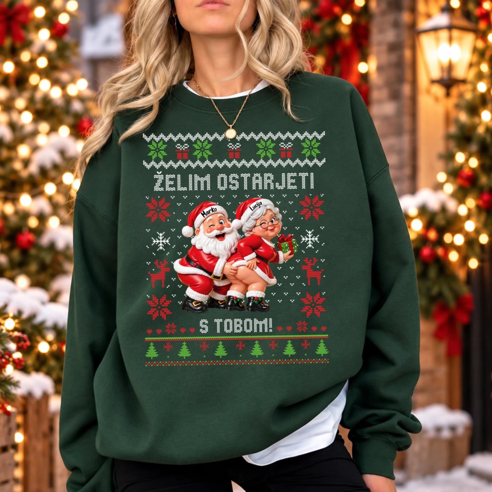 Personalizirani božićni pulover - Želim ostarjeti s tobom3